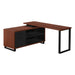 I 7713 Computer Desk - 72"L Cherry / Black Executive Corner - Furniture Depot