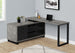 I 7714 Computer Desk - 72"L Grey Concrete/Black Executive Corner - Furniture Depot