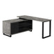 I 7714 Computer Desk - 72"L Grey Concrete/Black Executive Corner - Furniture Depot