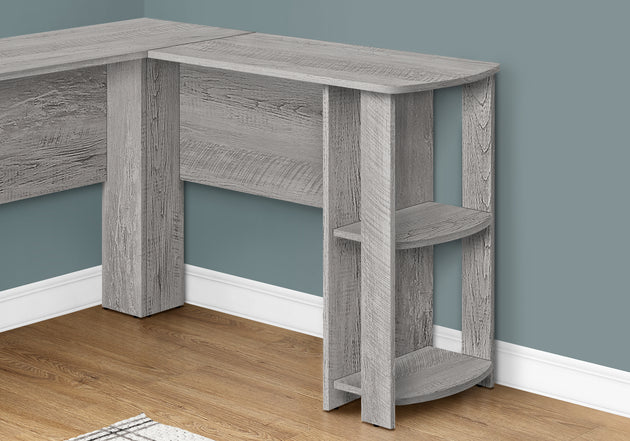 I 7720 Computer Desk - Industrial Grey L-Shaped Corner/2 Shelves - Furniture Depot (7881153380600)