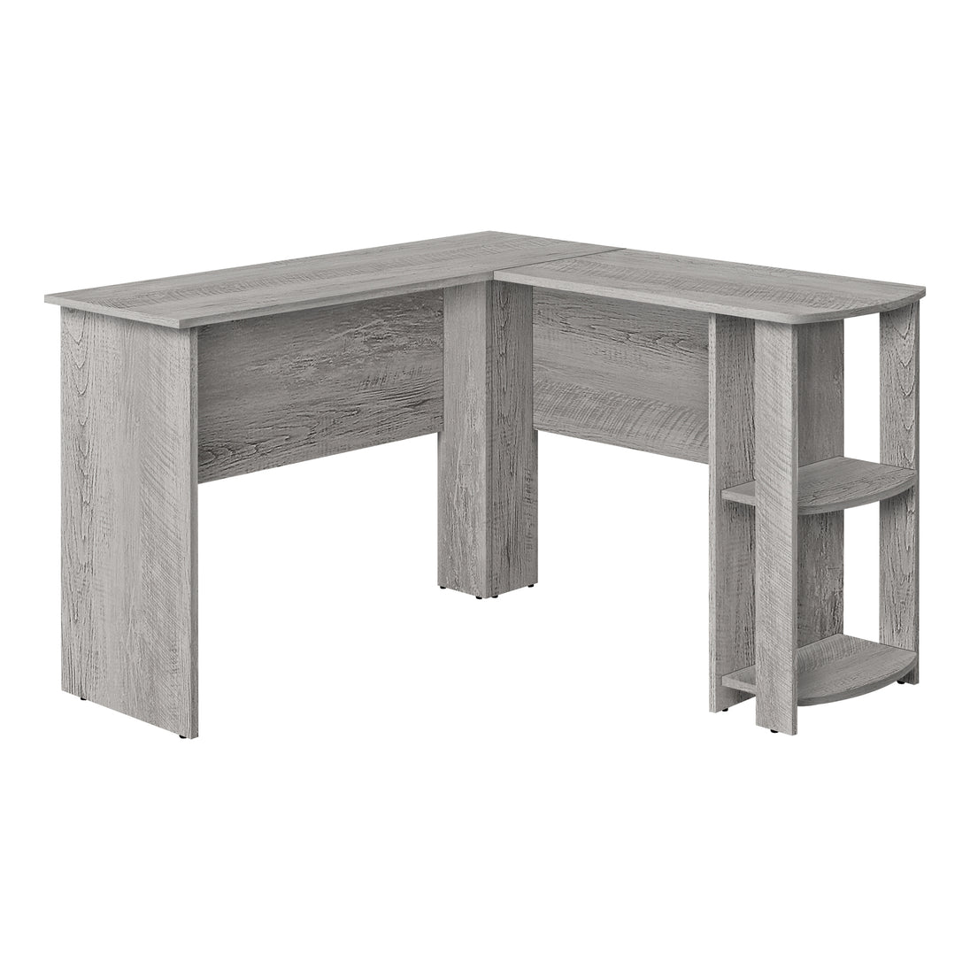 I 7720 Computer Desk - Industrial Grey L-Shaped Corner/2 Shelves - Furniture Depot (7881153380600)