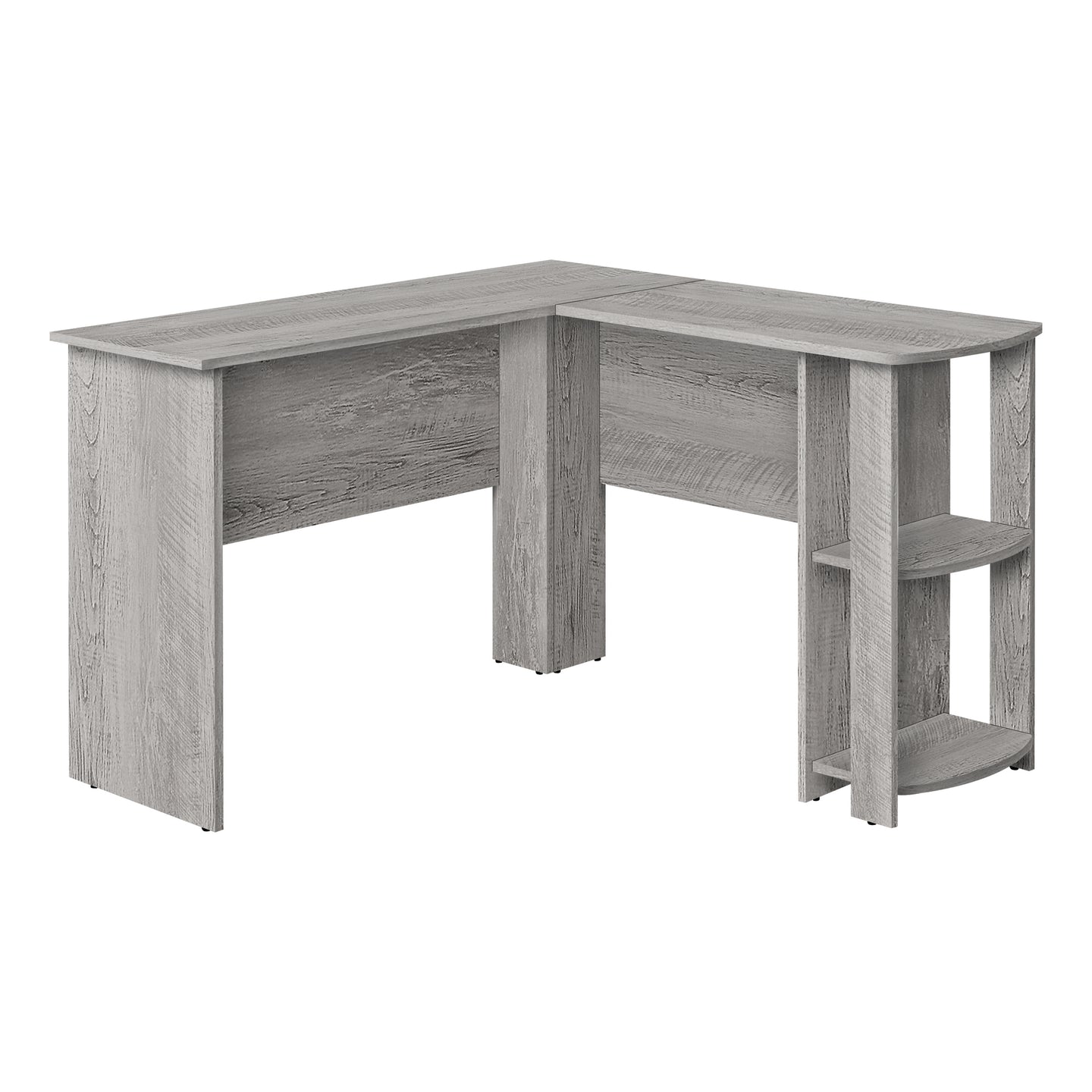 I 7720 Computer Desk - Industrial Grey L-Shaped Corner/2 Shelves - Furniture Depot (7881153380600)