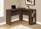I 7721 Computer Desk - Dark Walnut L-Shaped Corner / 2 Shelves - Furniture Depot