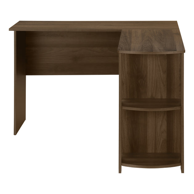 I 7721 Computer Desk - Dark Walnut L-Shaped Corner / 2 Shelves - Furniture Depot