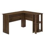 I 7721 Computer Desk - Dark Walnut L-Shaped Corner / 2 Shelves - Furniture Depot