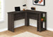 I 7722 Computer Desk - Brown Oak L-Shaped Corner / 2 Shelves - Furniture Depot