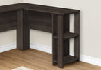I 7722 Computer Desk - Brown Oak L-Shaped Corner / 2 Shelves - Furniture Depot
