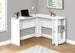 I 7723 Computer Desk - White L-Shaped Corner / 2 Shelves - Furniture Depot