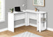 I 7723 Computer Desk - White L-Shaped Corner / 2 Shelves - Furniture Depot