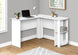 I 7723 Computer Desk - White L-Shaped Corner / 2 Shelves - Furniture Depot