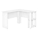 I 7723 Computer Desk - White L-Shaped Corner / 2 Shelves - Furniture Depot