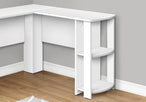 I 7723 Computer Desk - White L-Shaped Corner / 2 Shelves - Furniture Depot