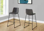 I 7752 Office Chair - Grey Leather-Look / Stand-Up Desk - Furniture Depot