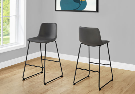I 7752 Office Chair - Grey Leather-Look / Stand-Up Desk - Furniture Depot
