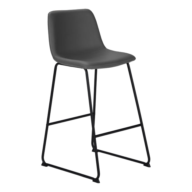 I 7752 Office Chair - Grey Leather-Look / Stand-Up Desk - Furniture Depot