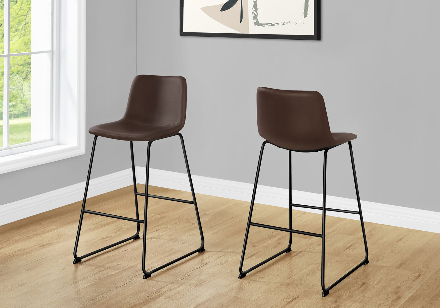 I 7753 Office Chair - Brown Leather-Look / Stand-Up Desk - Furniture Depot