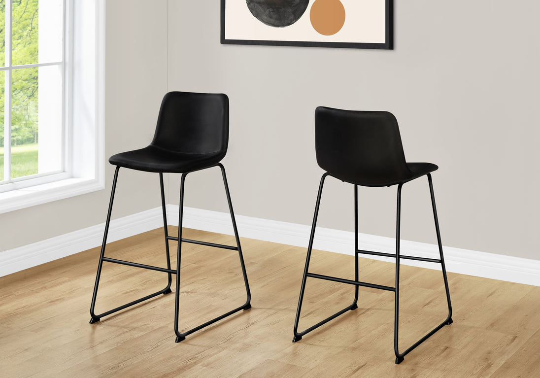 I 7754 Office Chair - Black Leather-Look / Stand-Up Desk - Furniture Depot
