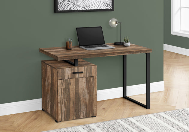 I 7765 Computer Desk - 48"L / Brown Reclaimed Left/ Right Facing - Furniture Depot