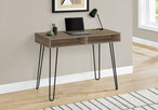 I 7772 Computer Desk - 40"L / Dark Taupe / Black Metal - Furniture Depot (7881155739896)