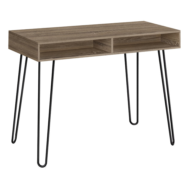 I 7772 Computer Desk - 40"L / Dark Taupe / Black Metal - Furniture Depot (7881155739896)