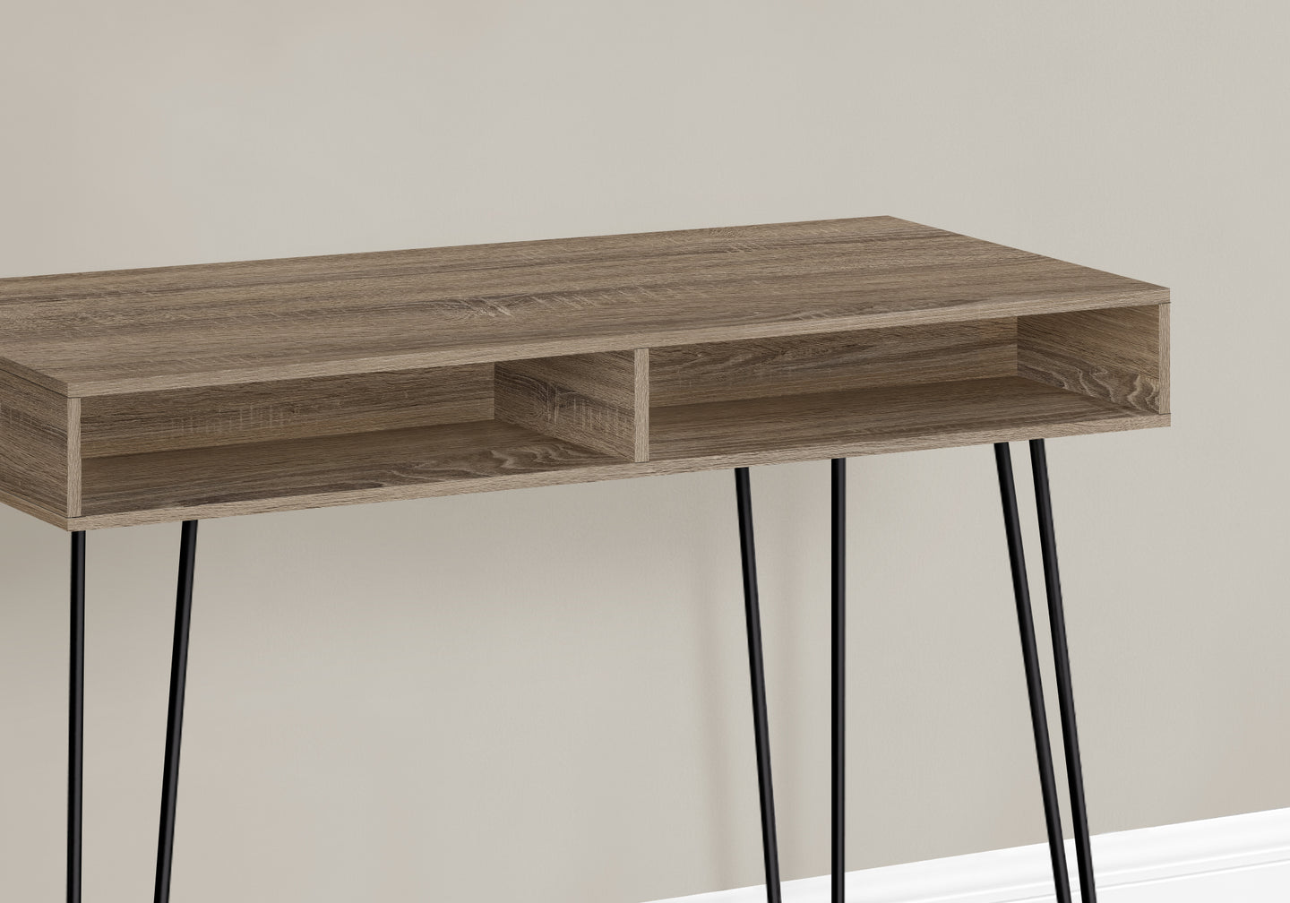 I 7772 Computer Desk - 40"L / Dark Taupe / Black Metal - Furniture Depot (7881155739896)