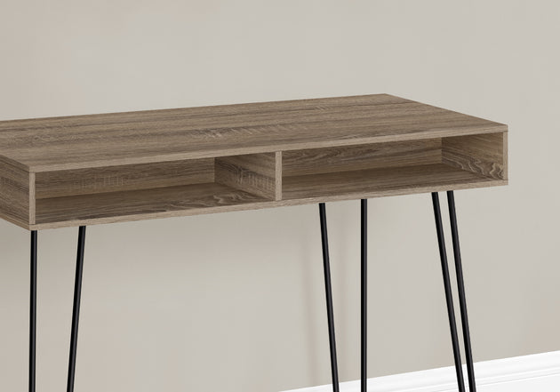 I 7772 Computer Desk - 40"L / Dark Taupe / Black Metal - Furniture Depot (7881155739896)