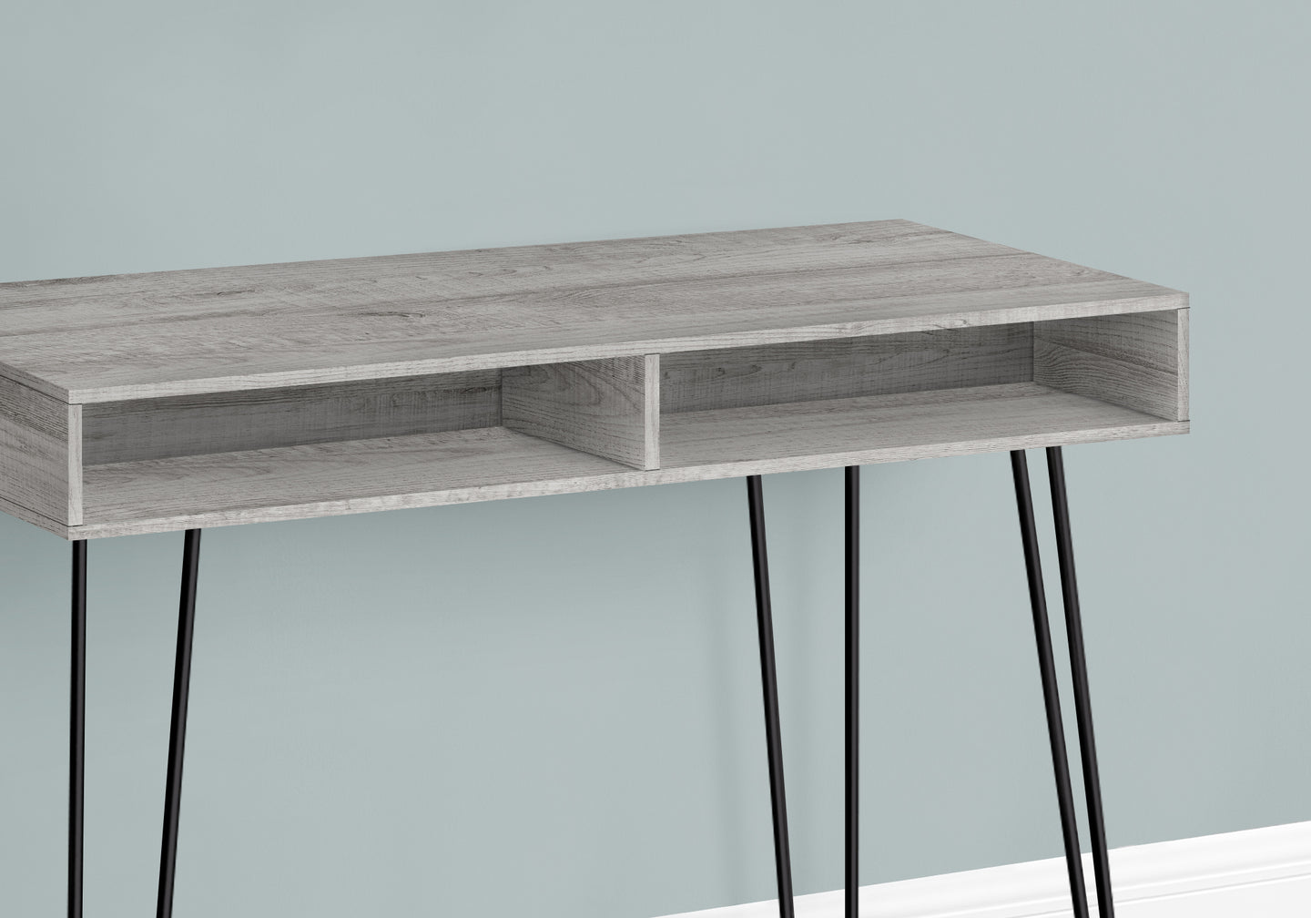I 7773 Computer Desk - 40"L / Grey / Black Metal - Furniture Depot