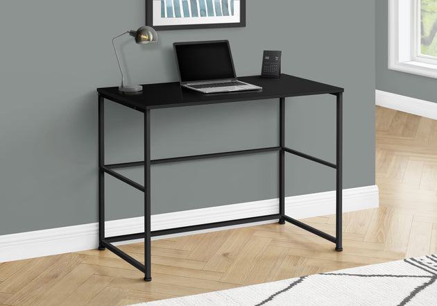 I 7776 Computer Desk - 40"L / Black / Black Metal - Furniture Depot