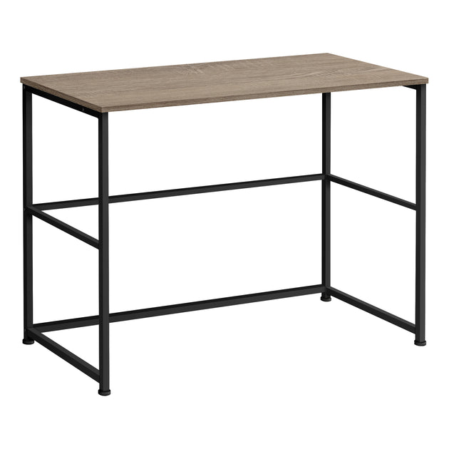 I 7777 Computer Desk - 40"L / Dark Taupe / Black Metal - Furniture Depot