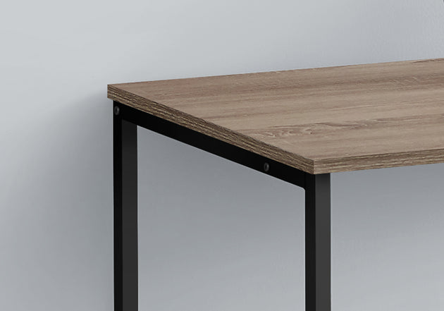 I 7777 Computer Desk - 40"L / Dark Taupe / Black Metal - Furniture Depot