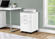 I 7780 Filing Cabinet - 3 Drawer / White On Castors - Furniture Depot