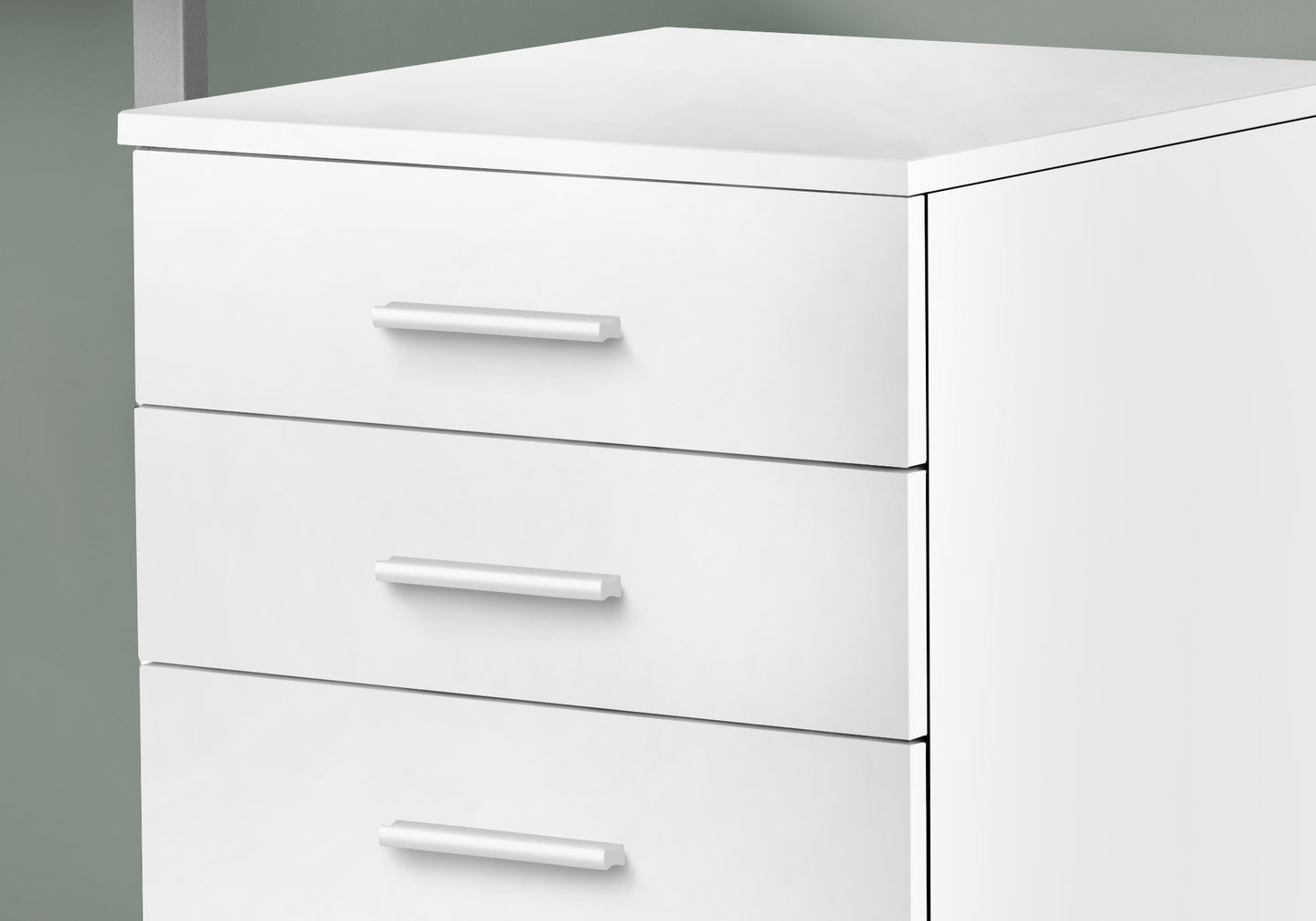 I 7780 Filing Cabinet - 3 Drawer / White On Castors - Furniture Depot