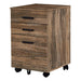 I 7782 Filing Cabinet - 3 Drawer / Brown Reclaimed On Castors - Furniture Depot