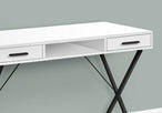 I 7790 Computer Desk - 42"L / White / Black Metal - Furniture Depot