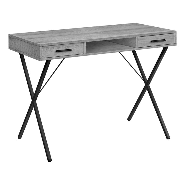 I 7792 Computer Desk - 42"L / Grey / Black Metal - Furniture Depot