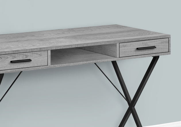 I 7792 Computer Desk - 42"L / Grey / Black Metal - Furniture Depot
