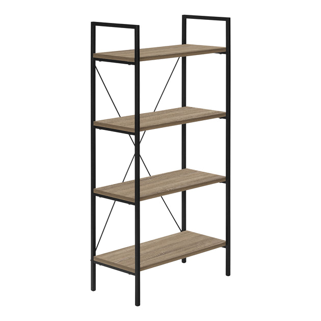 I 7800 Bookcase - 48"H / Dark Taupe / Black Metal - Furniture Depot (7881157607672)