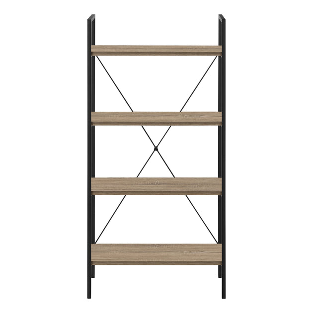 I 7800 Bookcase - 48"H / Dark Taupe / Black Metal - Furniture Depot (7881157607672)