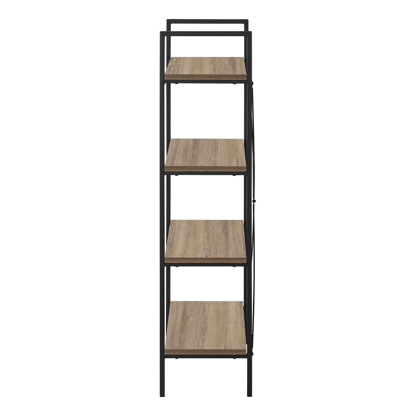 I 7800 Bookcase - 48"H / Dark Taupe / Black Metal - Furniture Depot (7881157607672)