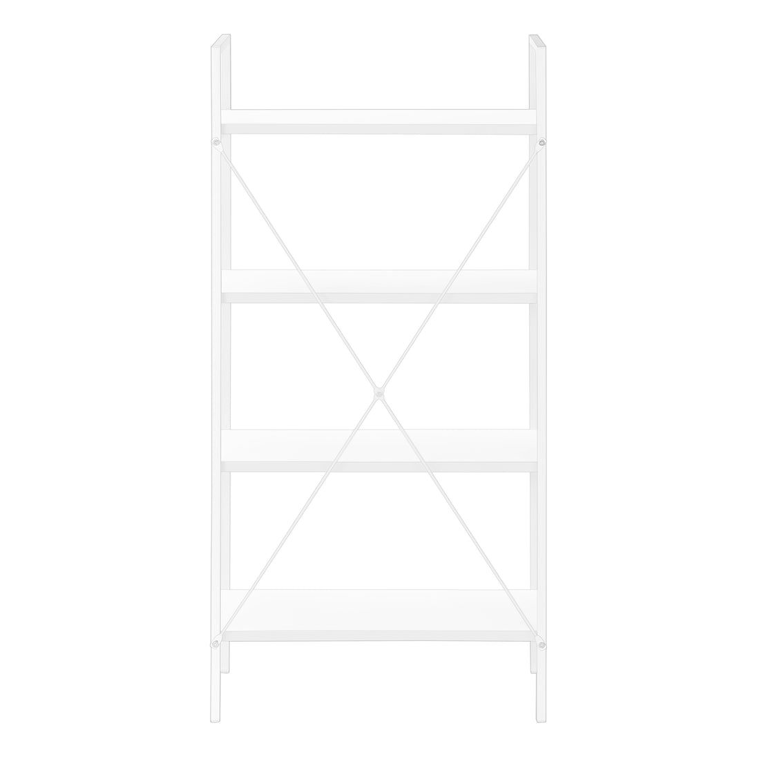 I 7801 Bookcase - 48"H / White / White Metal - Furniture Depot (7881157738744)