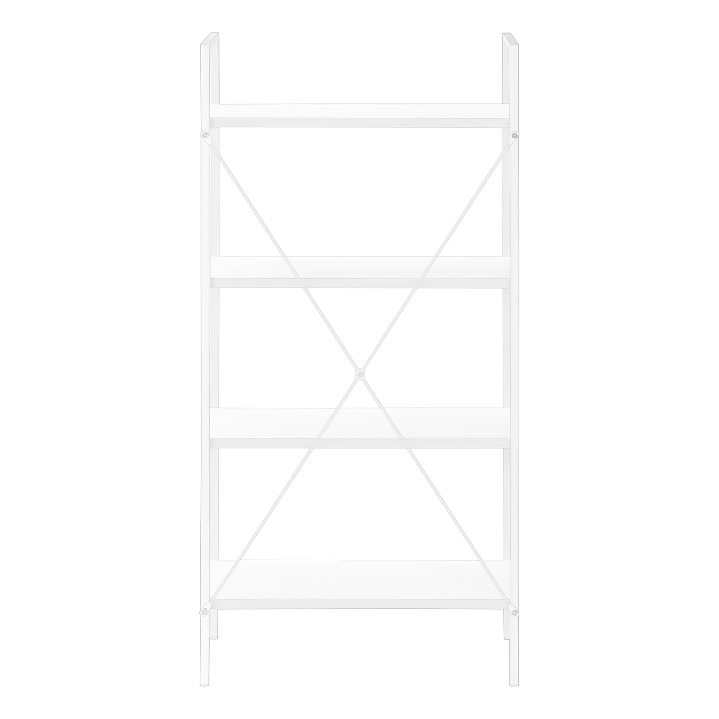 I 7801 Bookcase - 48"H / White / White Metal - Furniture Depot (7881157738744)