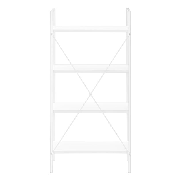 I 7801 Bookcase - 48"H / White / White Metal - Furniture Depot (7881157738744)