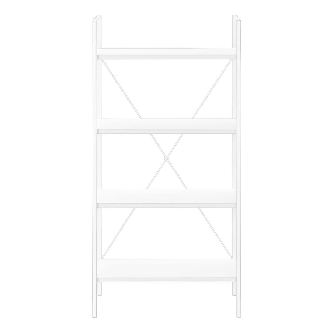 I 7801 Bookcase - 48"H / White / White Metal - Furniture Depot (7881157738744)