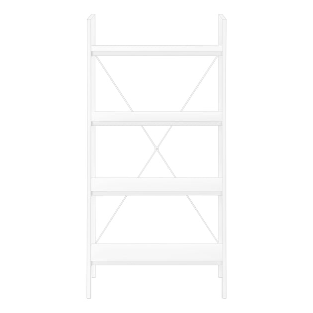 I 7801 Bookcase - 48"H / White / White Metal - Furniture Depot (7881157738744)