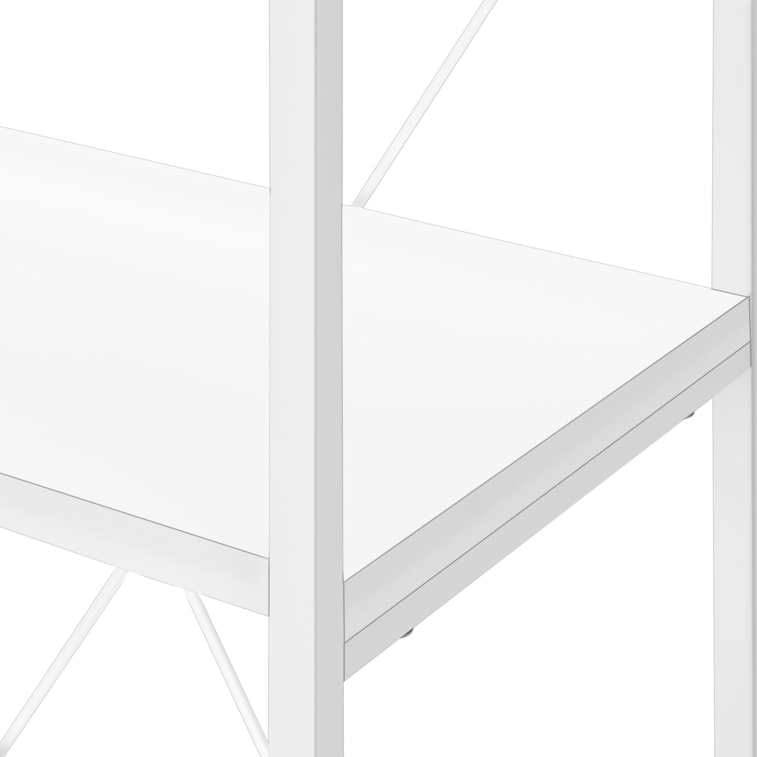 I 7801 Bookcase - 48"H / White / White Metal - Furniture Depot (7881157738744)