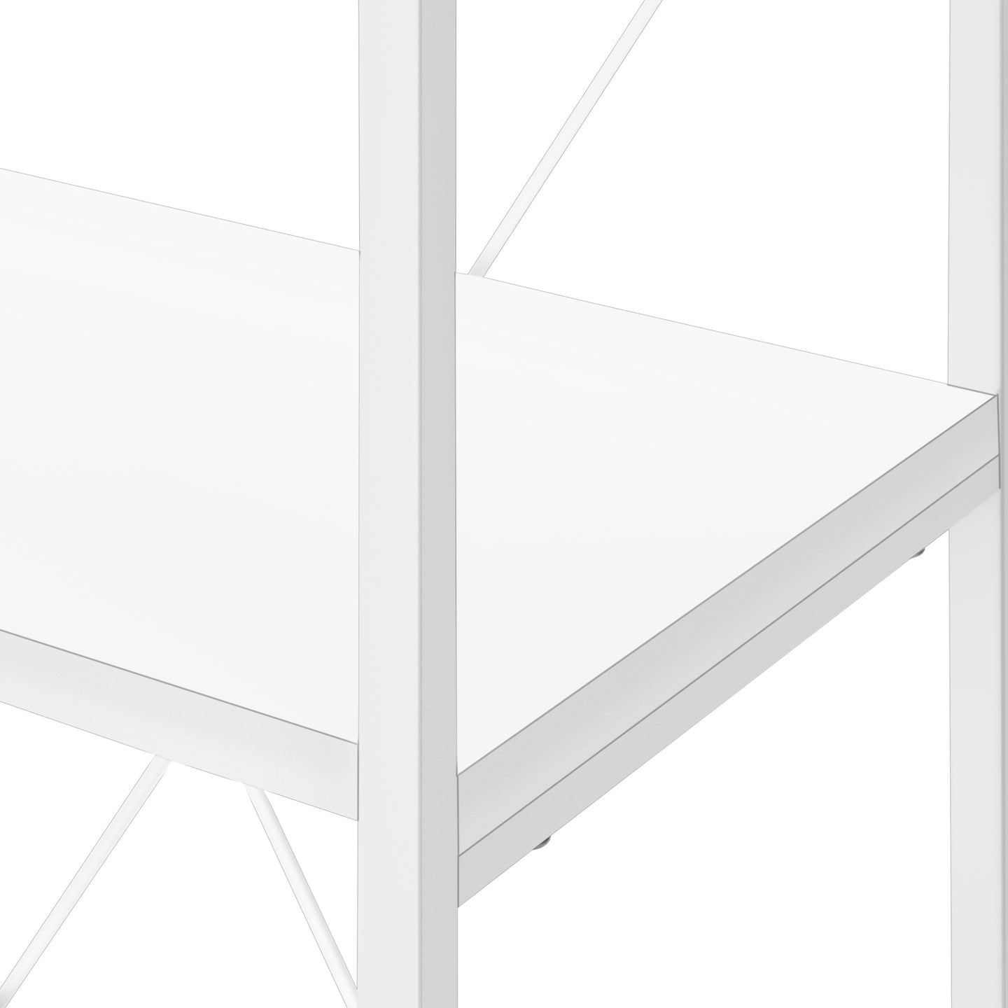 I 7801 Bookcase - 48"H / White / White Metal - Furniture Depot (7881157738744)