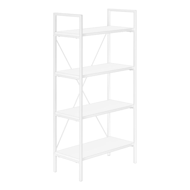 I 7801 Bookcase - 48"H / White / White Metal - Furniture Depot (7881157738744)