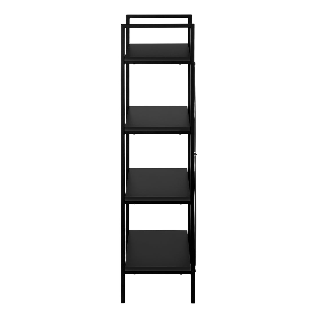 I 7802 Bookcase - 48"H / Black / Black Metal - Furniture Depot