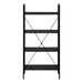 I 7802 Bookcase - 48"H / Black / Black Metal - Furniture Depot