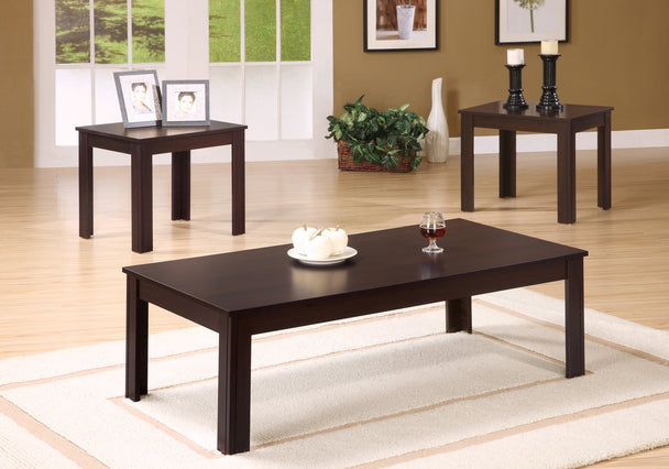 I 7842P Table Set - 3pcs Set / Espresso - Furniture Depot